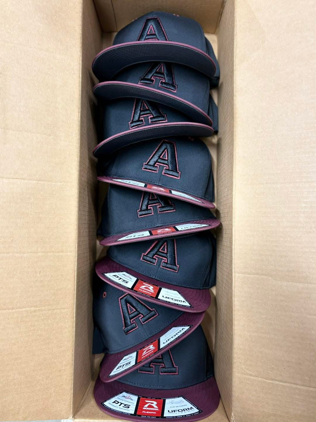 Fitted Maroon and Black Atoka Hat