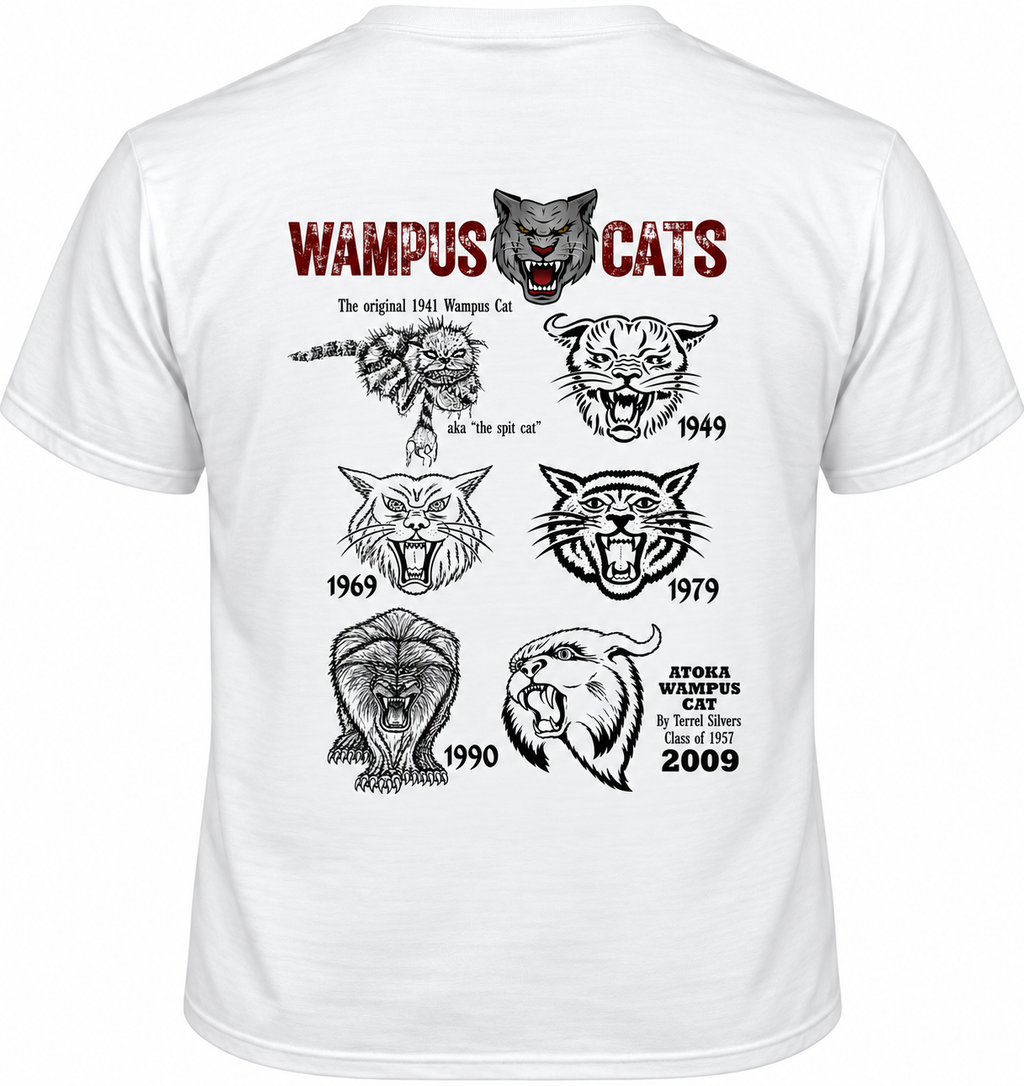 Wampus Cats Through The Years Tee (Comfort Colors front and back)