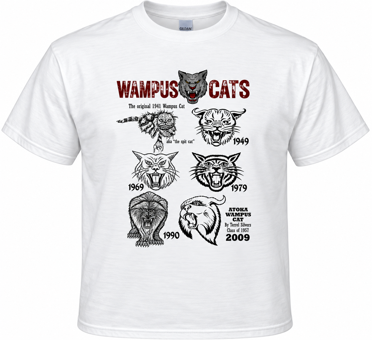 Wampus Cats Through The Years Tee (Gildan front only)