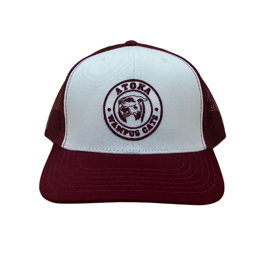 Atoka Wampus Cats Maroon and White Hat