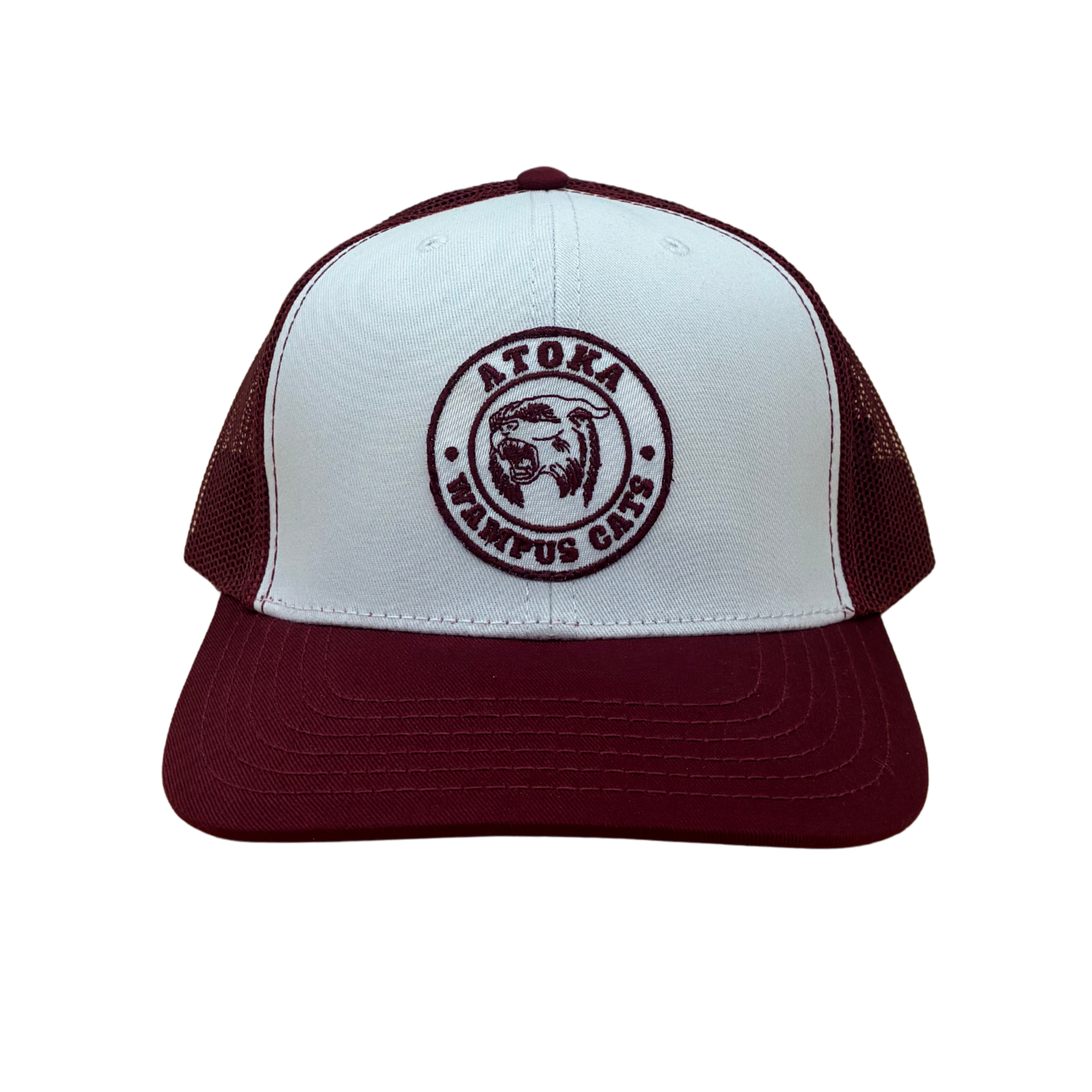 Atoka Wampus Cats Maroon and White Hat