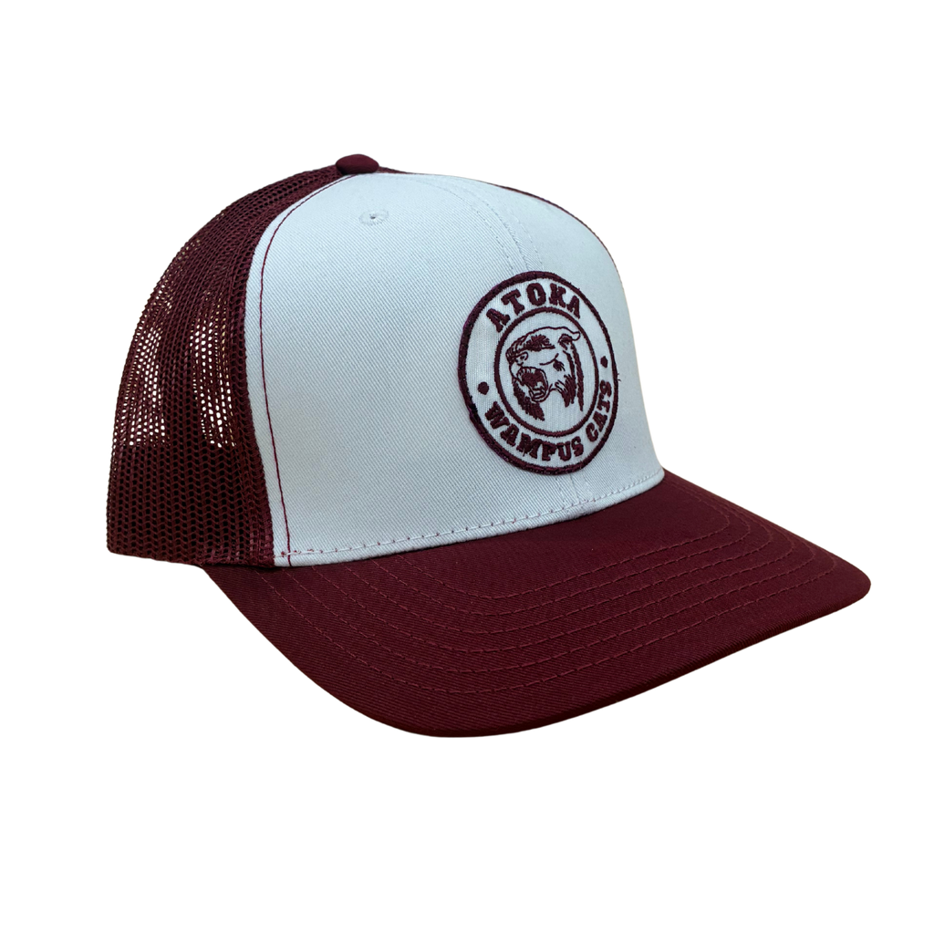 Atoka Wampus Cats Maroon and White Hat