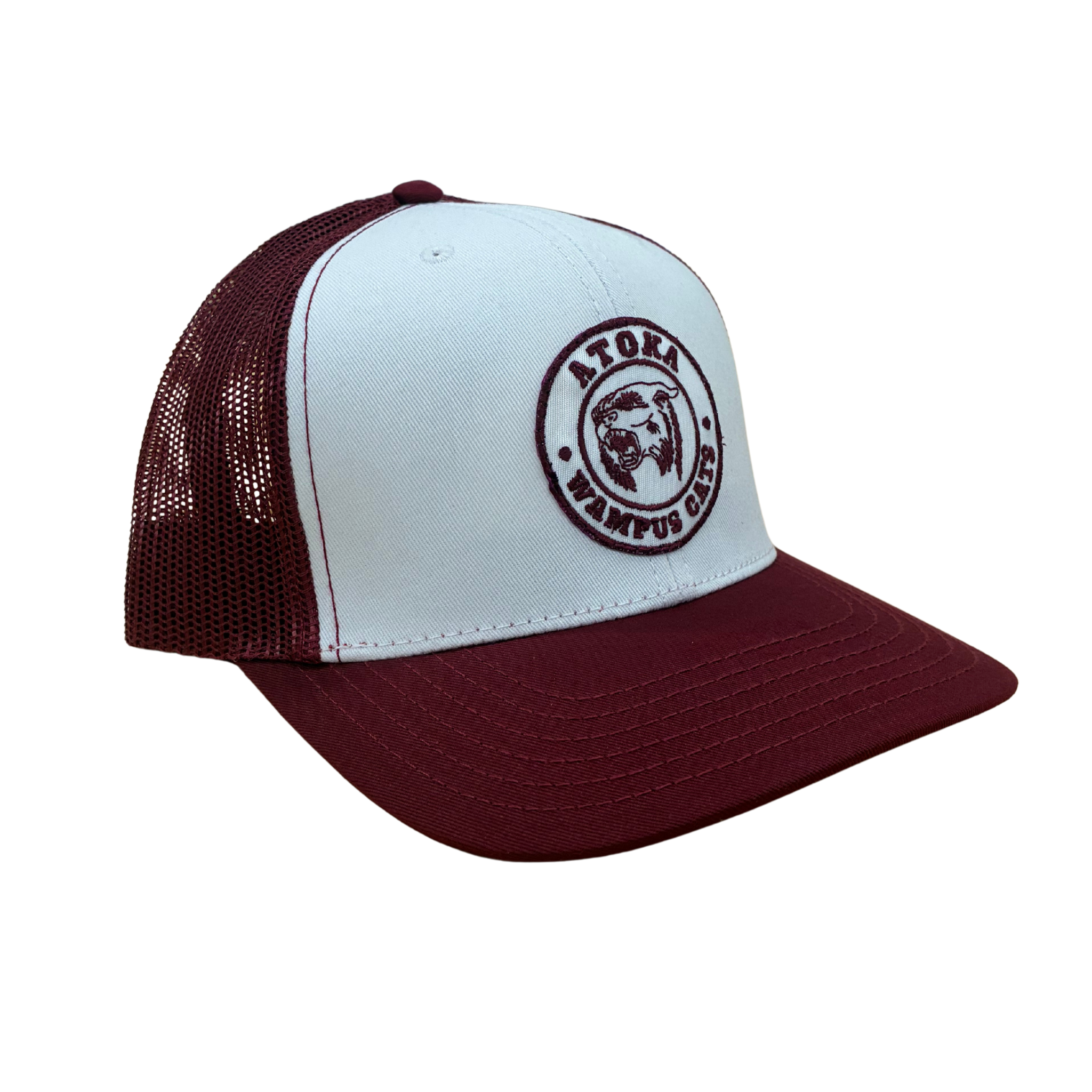 Atoka Wampus Cats Maroon and White Hat