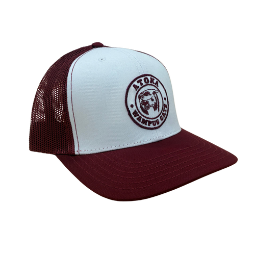 Atoka Wampus Cats Maroon and White Hat
