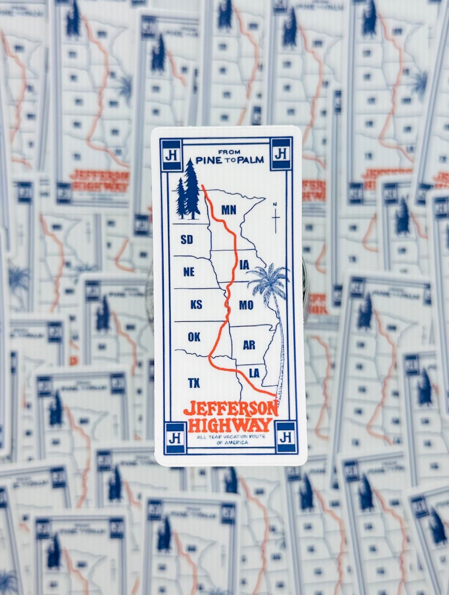 Road Map Jefferson Highway Sticker