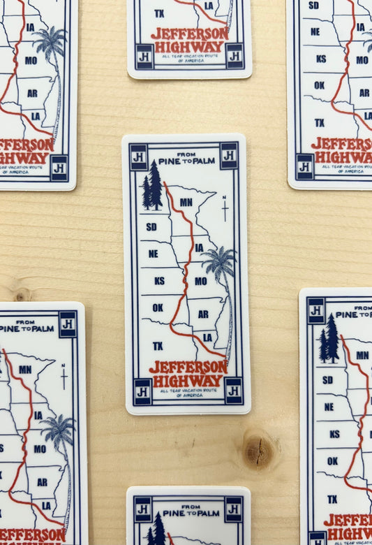 Road Map Jefferson Highway Sticker
